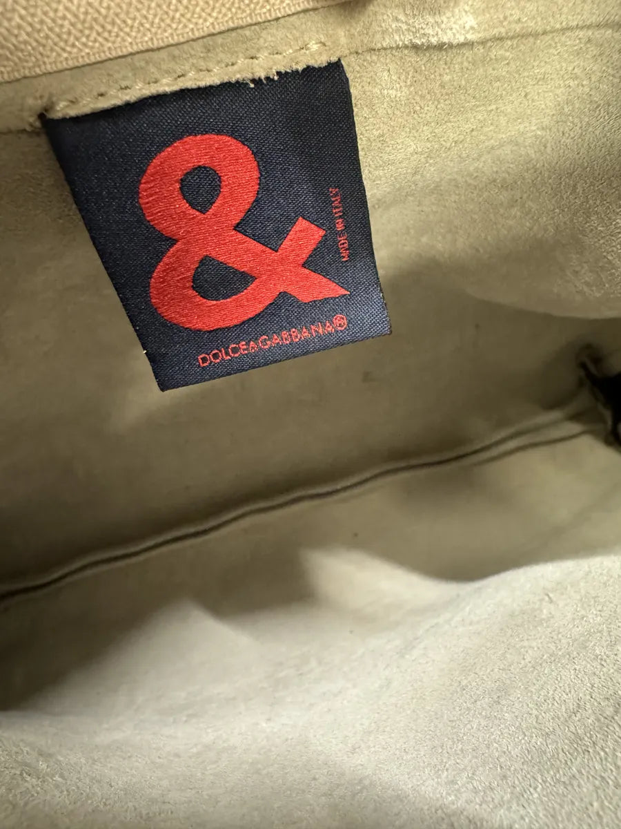 1990s Dolce & Gabbana Eyled Beige Suede Shoulder Bag (OS) nqMqIOG 4