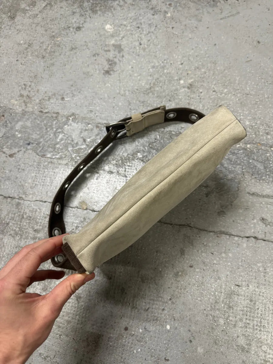 1990s Dolce & Gabbana Eyled Beige Suede Shoulder Bag (OS) nqMqIOG 5