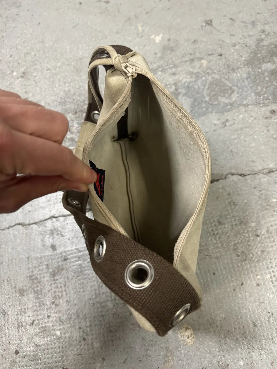 1990s Dolce & Gabbana Eyled Beige Suede Shoulder Bag (OS) nqMqIOG 7