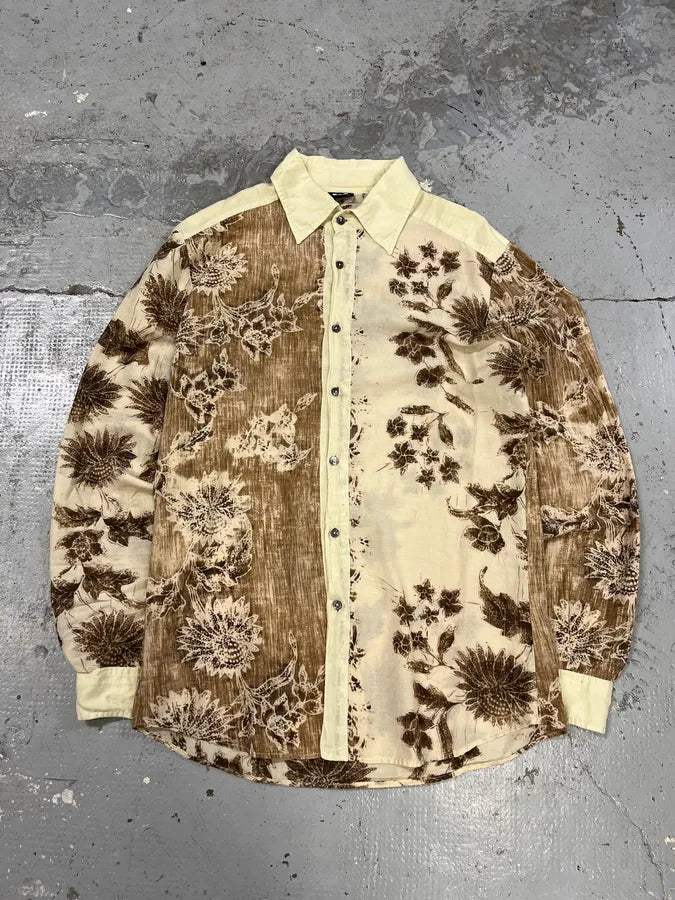 1990s Dolce & Gabbana Flowers Creamy Shirt gRvYgFN 0
