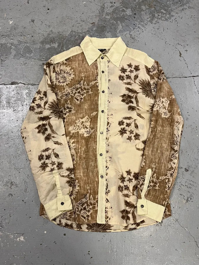 1990s Dolce & Gabbana Flowers Creamy Shirt gRvYgFN 2
