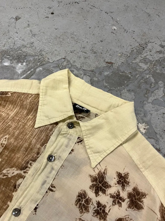 1990s Dolce & Gabbana Flowers Creamy Shirt gRvYgFN 4