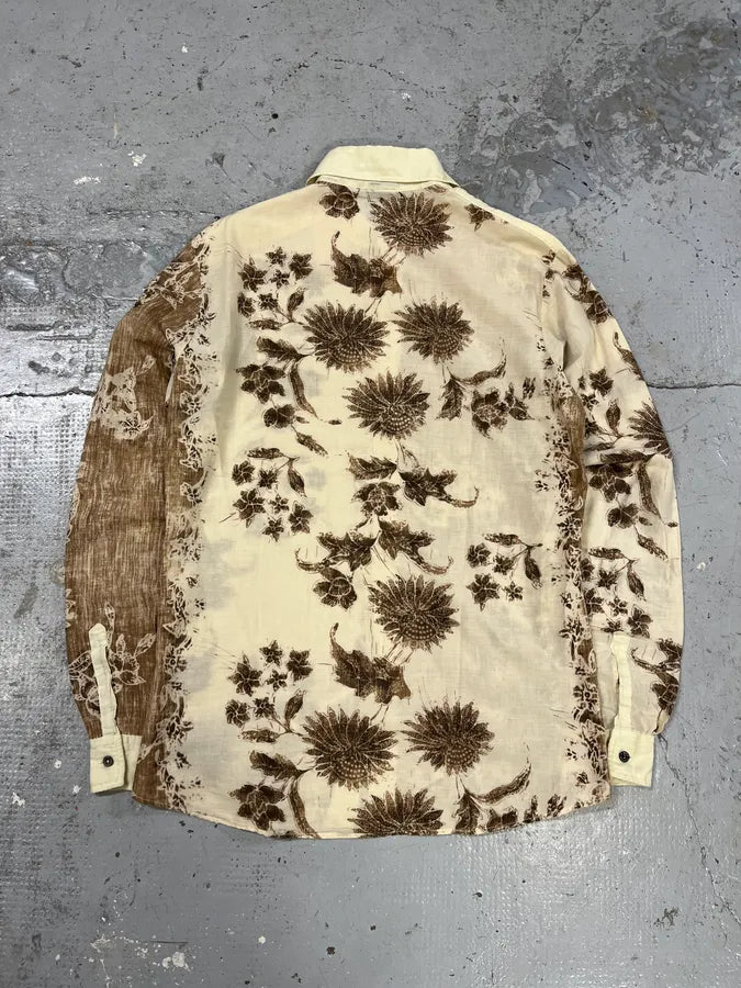 1990s Dolce & Gabbana Flowers Creamy Shirt gRvYgFN 6