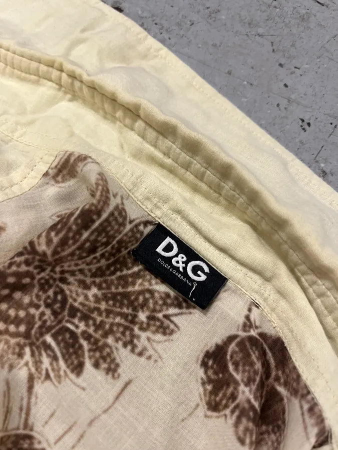 1990s Dolce & Gabbana Flowers Creamy Shirt gRvYgFN 8