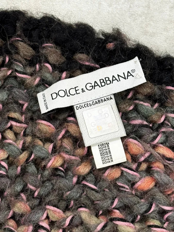 1990s Dolce & Gabbana Gradient Pink Dark Wool Scarf JRGLzqf 4