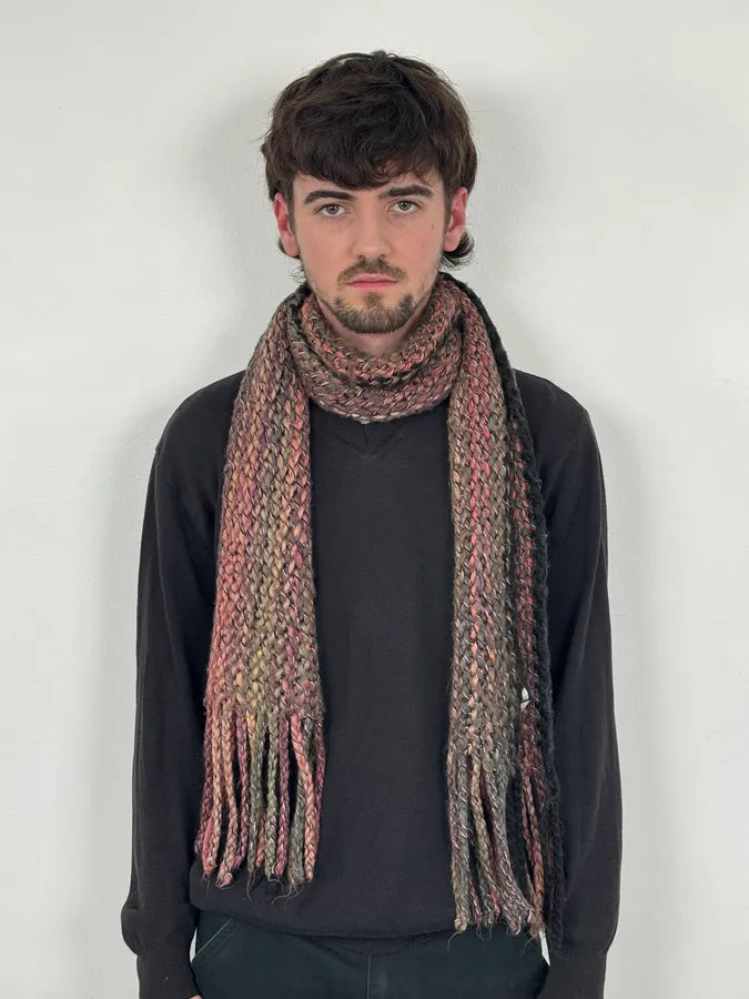 1990s Dolce & Gabbana Gradient Pink Dark Wool Scarf JRGLzqf 1