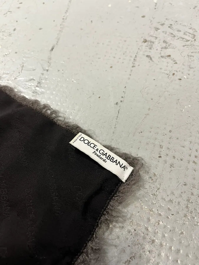 1990s Dolce & Gabbana Grey Cashmere & Silk Scarf IWKExvV 2