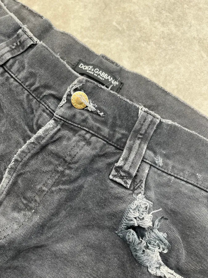 AW2005 Dolce & Gabbana Grey Denim Distressed Jeans tmGvKrj 7