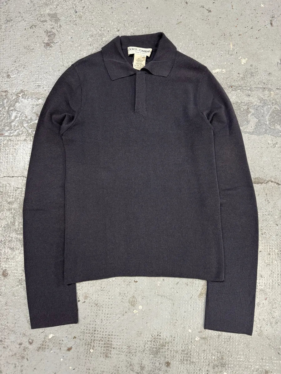 1990s Dolce & Gabbana Grey Longsleeves Polo  amHIdpp 2