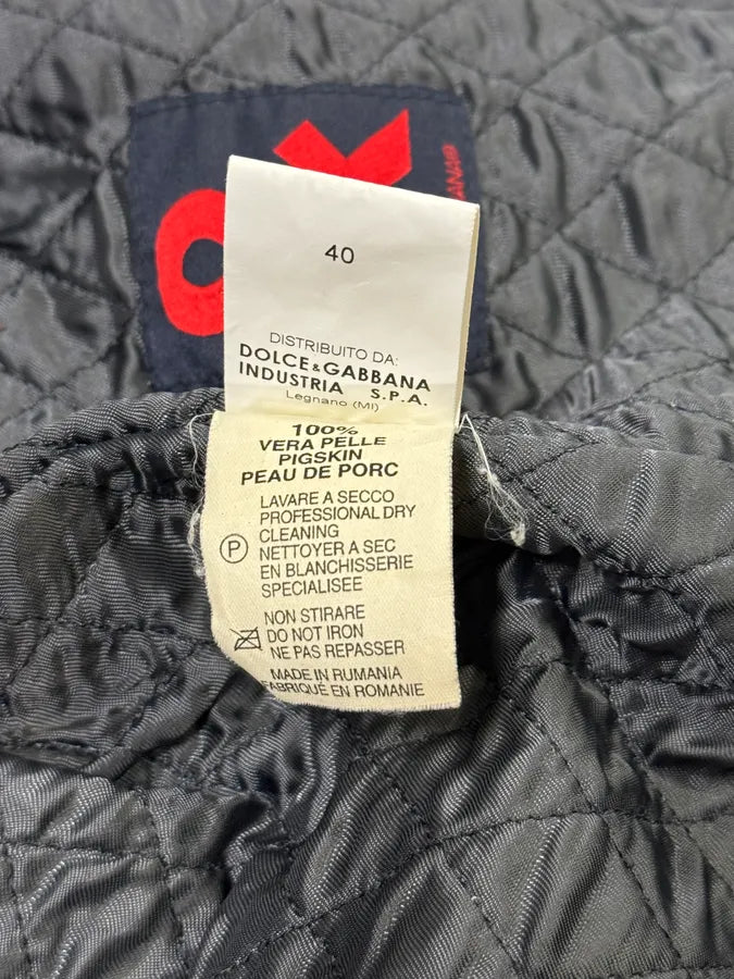 1990s Dolce & Gabbana Grey Raw Biker Leather Jacket dqVDiKW 10