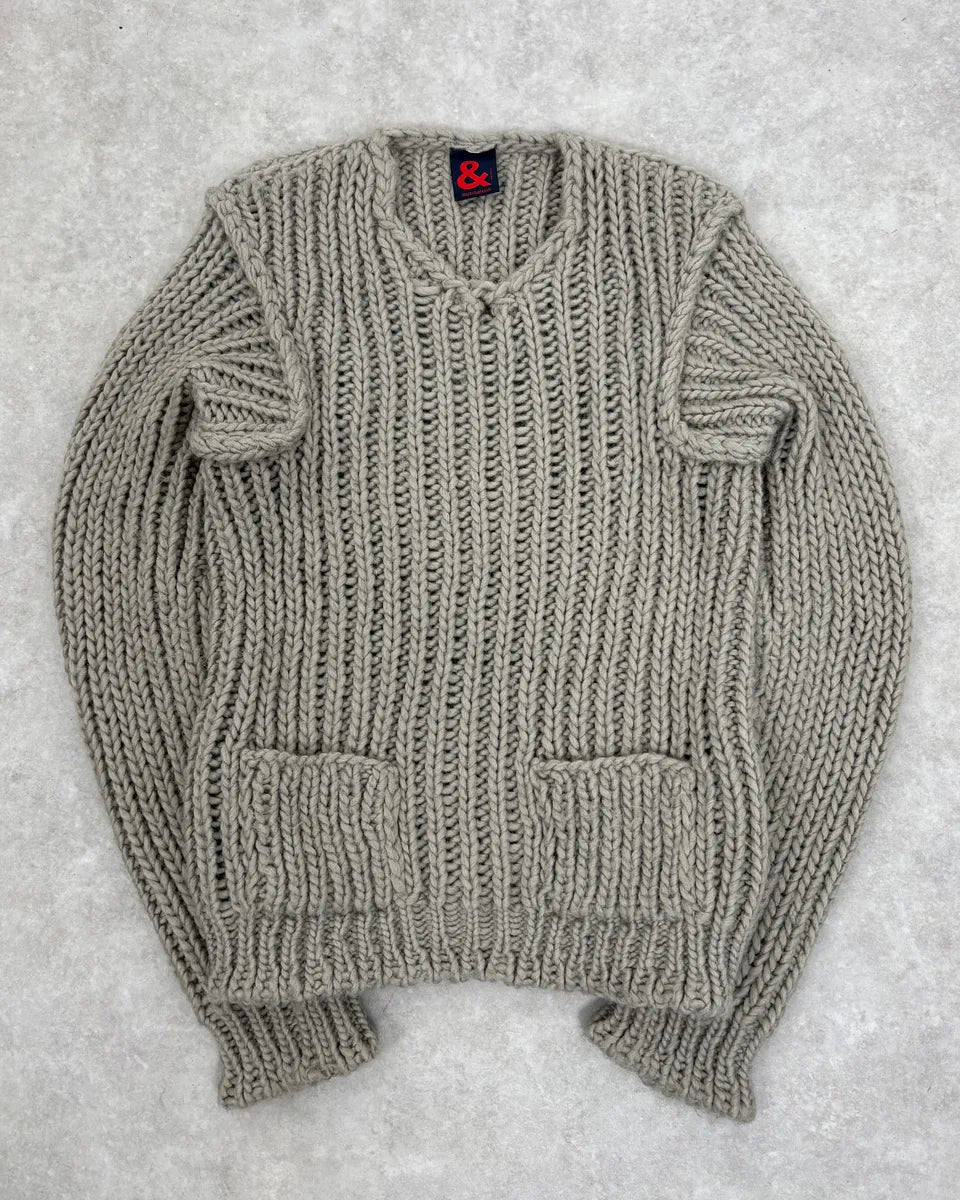 1990s Dolce & Gabbana Grey Wool Alpaga Sweater zHrUBth 2