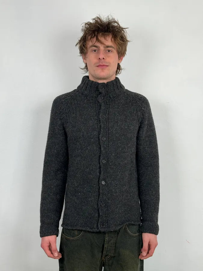 1990s Dolce & Gabbana Grey Wool Buttoned Sweater ufEdxxf 1