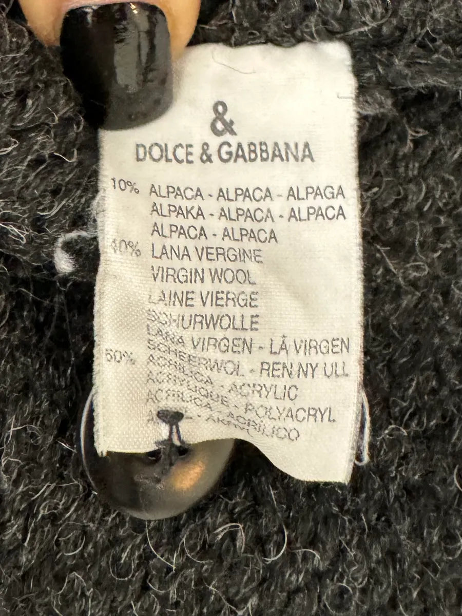 1990s Dolce & Gabbana Grey Wool Buttoned Sweater ufEdxxf 11