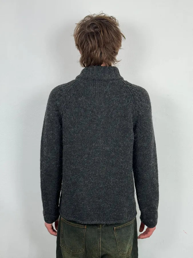 1990s Dolce & Gabbana Grey Wool Buttoned Sweater ufEdxxf 2
