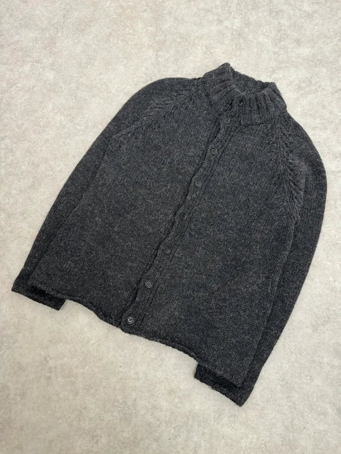 1990s Dolce & Gabbana Grey Wool Buttoned Sweater ufEdxxf 3