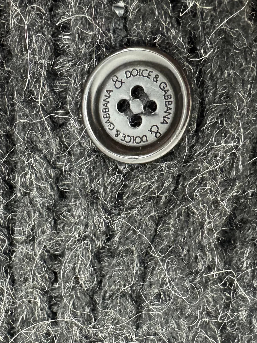1990s Dolce & Gabbana Grey Wool Buttoned Sweater ufEdxxf 5
