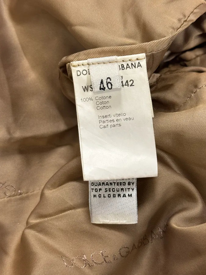 1990s Dolce & Gabbana Hybird Camel Suede Leather Jacket SqNHiHF 9