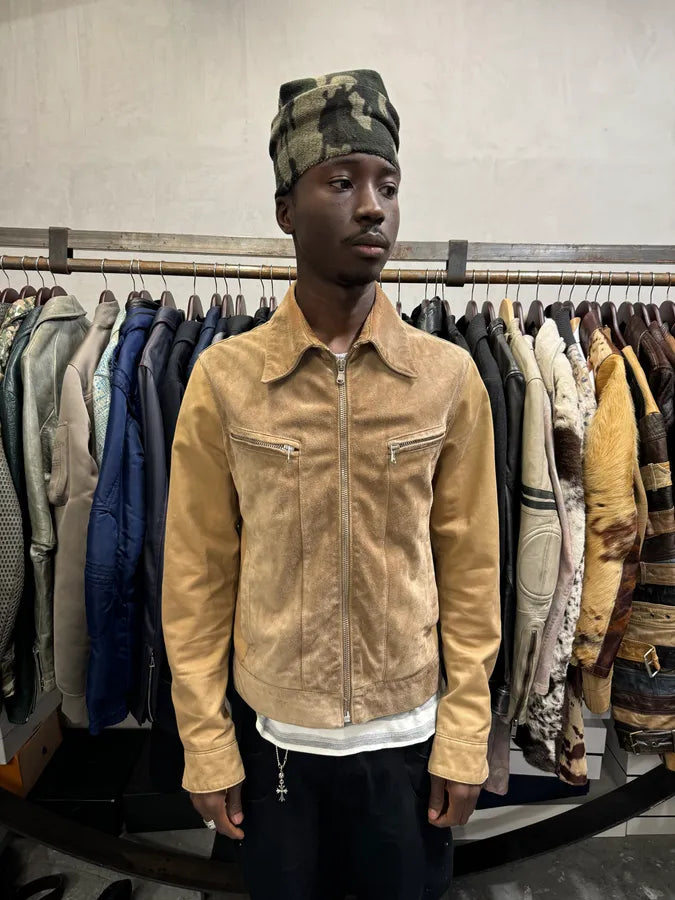 1990s Dolce & Gabbana Hybird Camel Suede Leather Jacket SqNHiHF 1