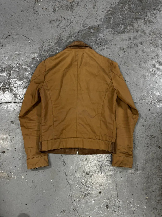 1990s Dolce & Gabbana Hybird Camel Suede Leather Jacket SqNHiHF 3