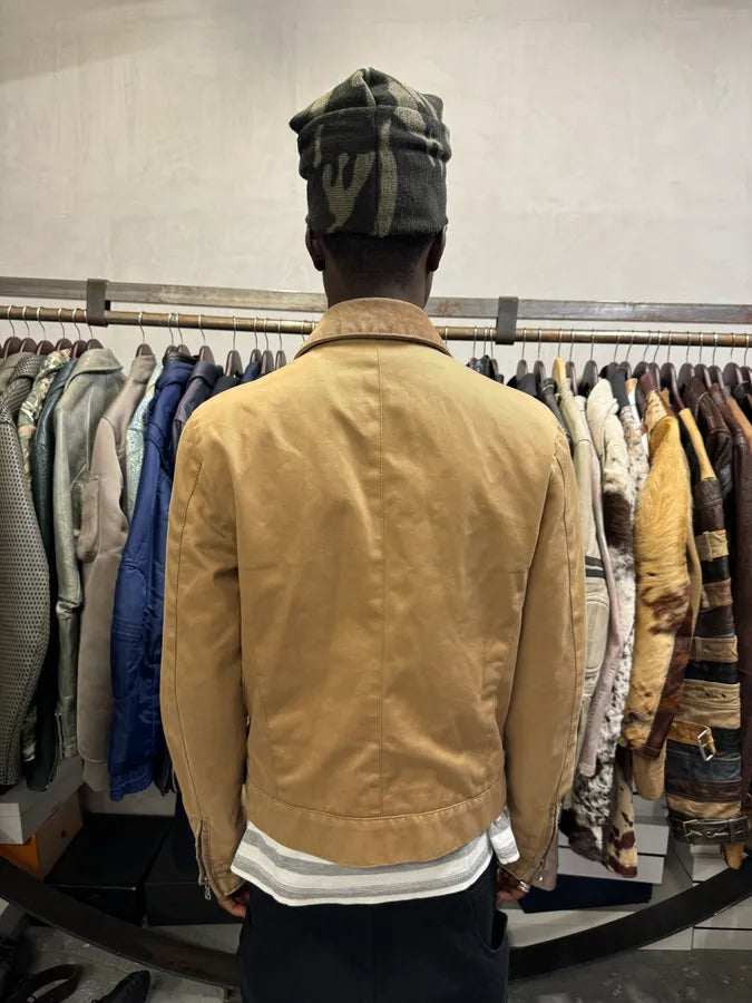 1990s Dolce & Gabbana Hybird Camel Suede Leather Jacket SqNHiHF 4