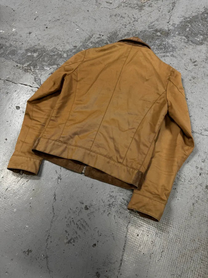 1990s Dolce & Gabbana Hybird Camel Suede Leather Jacket SqNHiHF 5