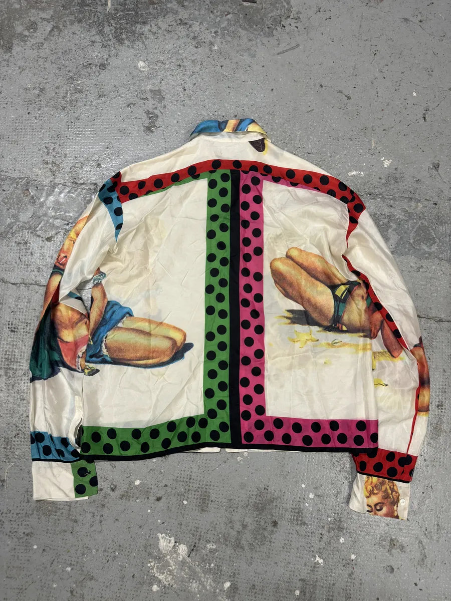 1990s Dolce & Gabbana Irresistible Ladies White Multicolor Shirt (M/L) IMsGXAe 1