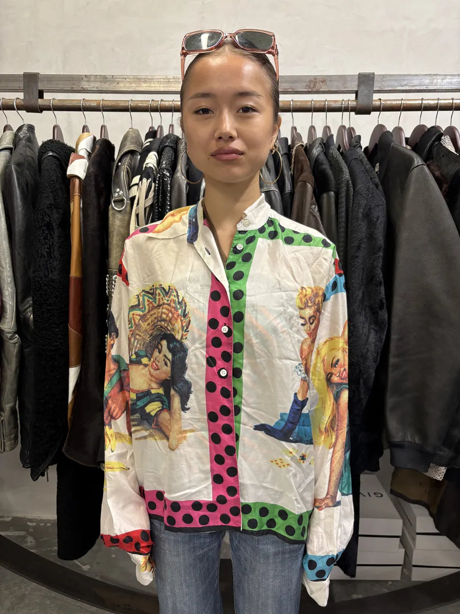 1990s Dolce & Gabbana Irresistible Ladies White Multicolor Shirt (M/L) IMsGXAe 2