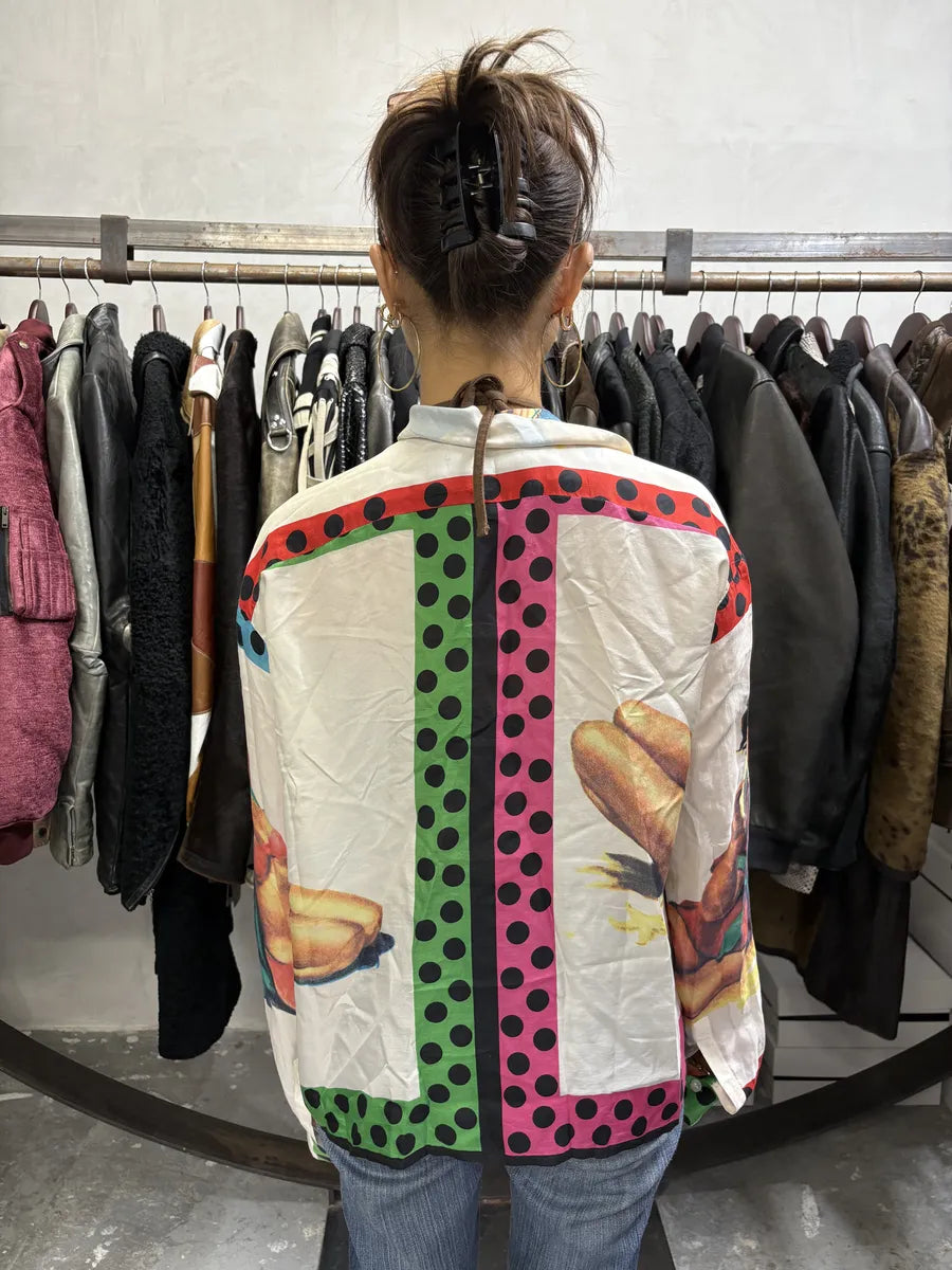 1990s Dolce & Gabbana Irresistible Ladies White Multicolor Shirt (M/L) IMsGXAe 3