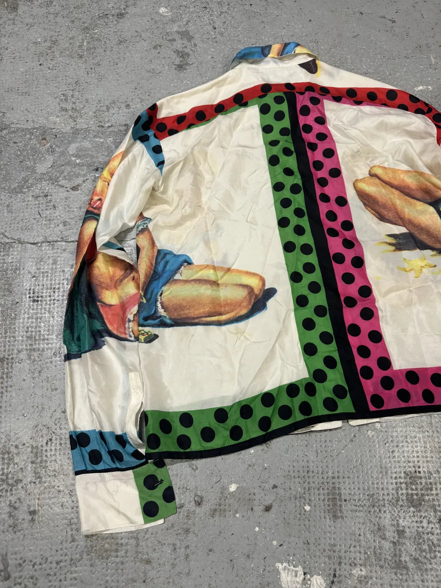 1990s Dolce & Gabbana Irresistible Ladies White Multicolor Shirt (M/L) IMsGXAe 6