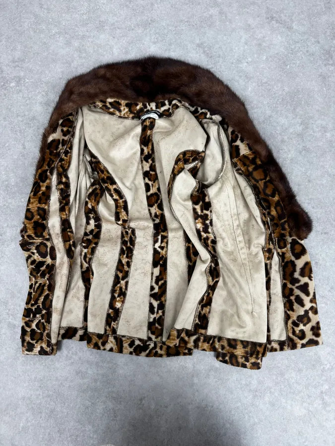 1990s Dolce & Gabbana Leopard Print Fur Cardigan WNOokQd 6