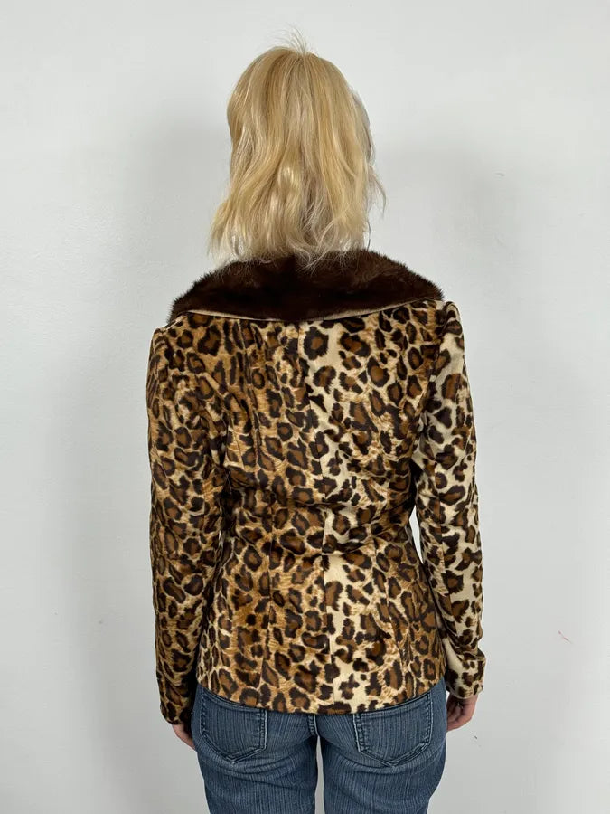 1990s Dolce & Gabbana Leopard Print Fur Cardigan WNOokQd 2