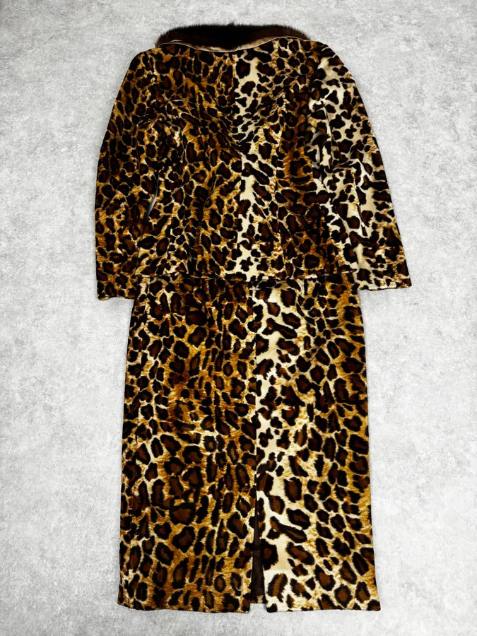 1990s Dolce & Gabbana Leopard Print Skirt & Cardigan Set GLvvFZk 3
