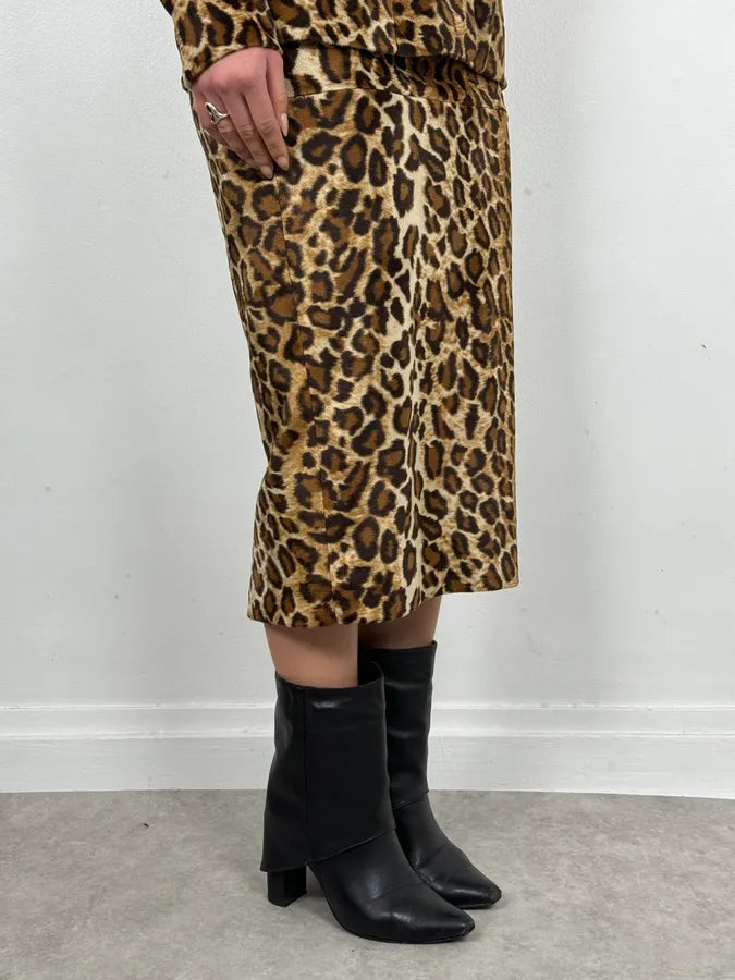 1990s Dolce & Gabbana Leopard Print Skirt EmMkqrX 2