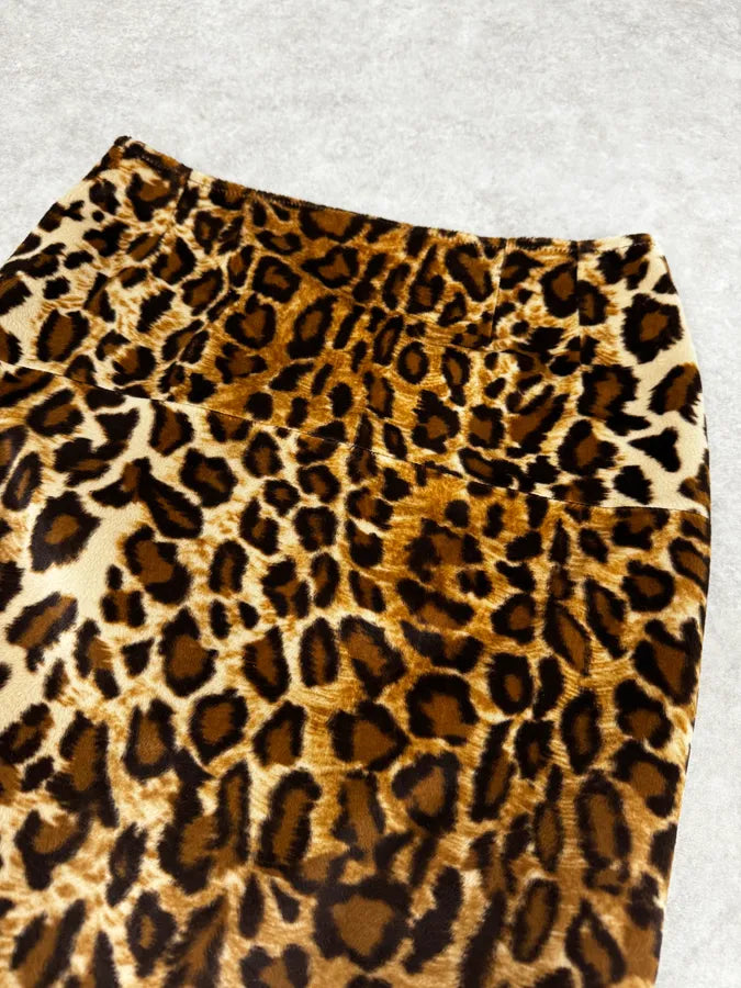 1990s Dolce & Gabbana Leopard Print Skirt EmMkqrX 5
