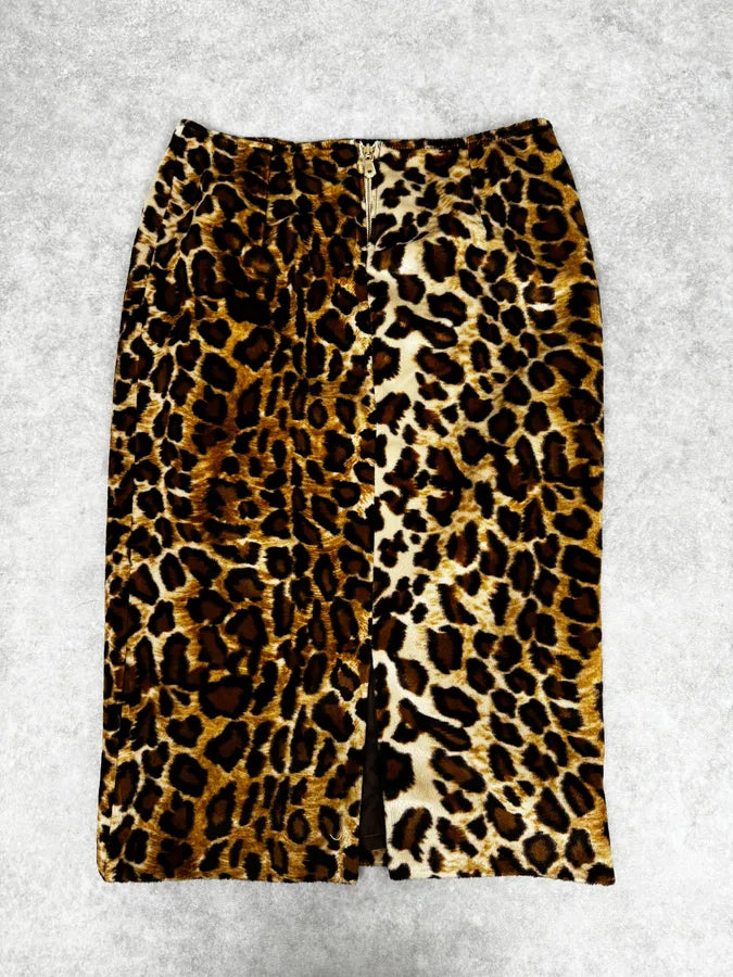 1990s Dolce & Gabbana Leopard Print Skirt EmMkqrX 4