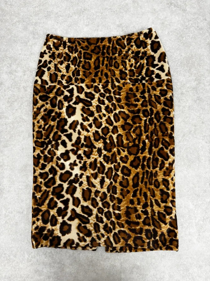 1990s Dolce & Gabbana Leopard Print Skirt EmMkqrX 0