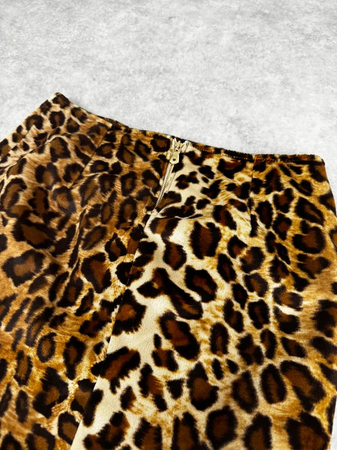 1990s Dolce & Gabbana Leopard Print Skirt EmMkqrX 6