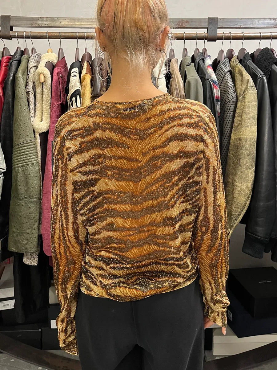 1990s Dolce & Gabbana Leopard Zebra Trompe L’oeil Cardigan wQlefFv 2