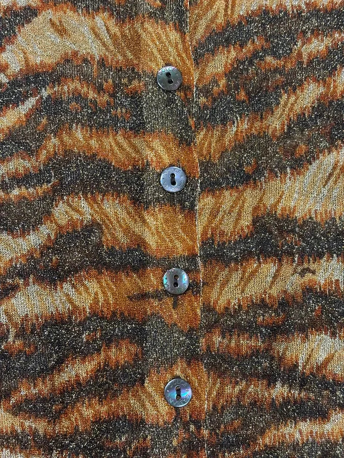 1990s Dolce & Gabbana Leopard Zebra Trompe L’oeil Cardigan wQlefFv 7