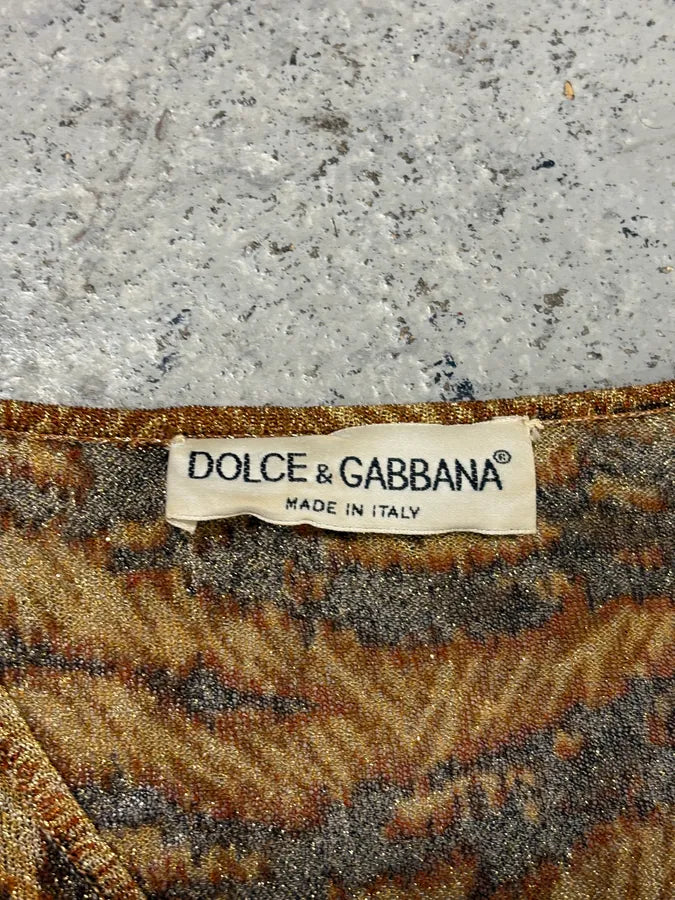 1990s Dolce & Gabbana Leopard Zebra Trompe L’oeil Cardigan wQlefFv 8