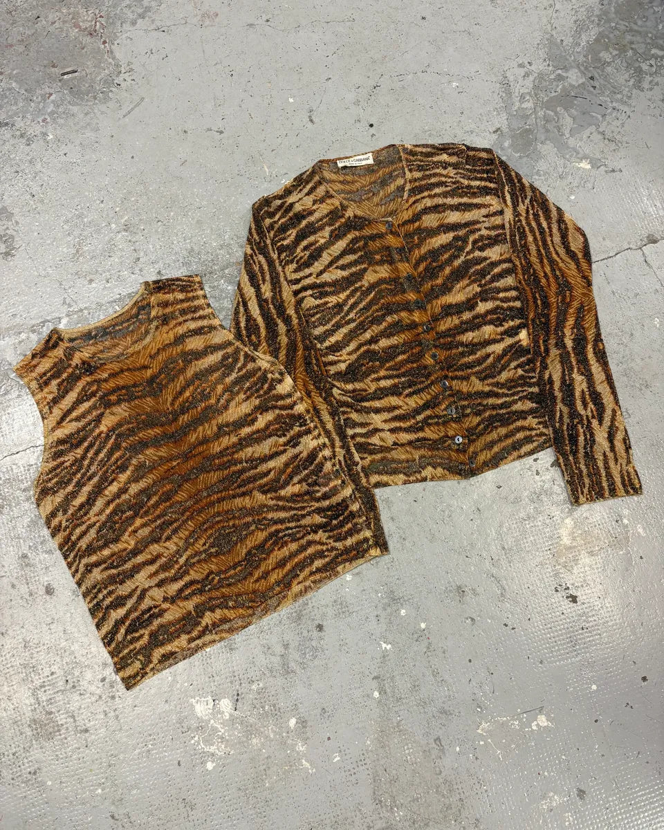 1990s Dolce & Gabbana Leopard Zebra Trompe L’oeil Set gqBSqlZ 0