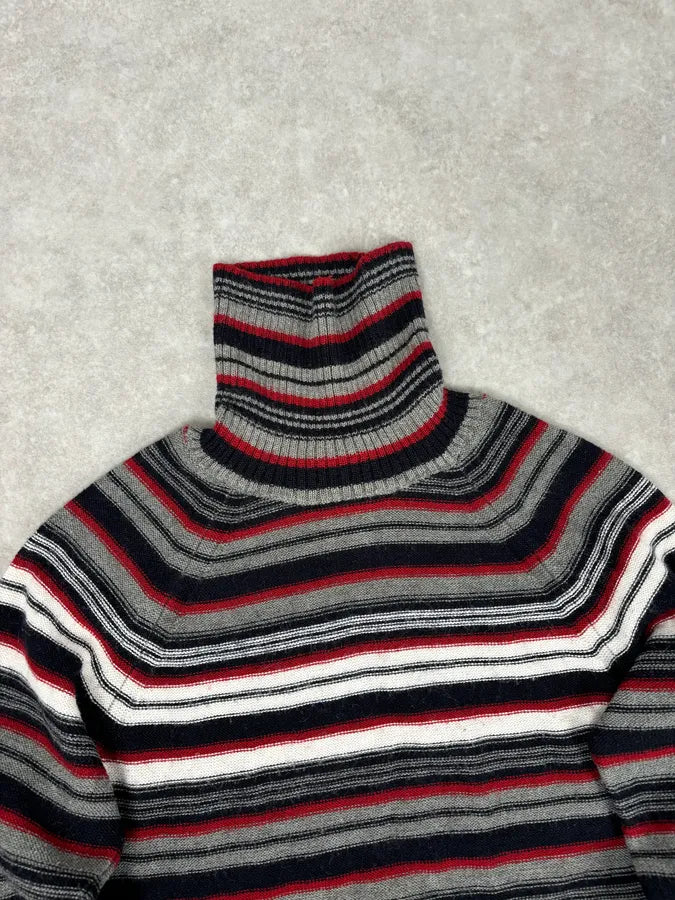 AW2006 Dolce & Gabbana Multi-Color  Striped Wool Turtleneck Sweater fqPNIsp 8