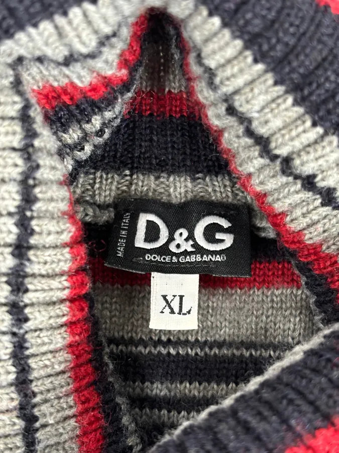 AW2006 Dolce & Gabbana Multi-Color  Striped Wool Turtleneck Sweater fqPNIsp 11
