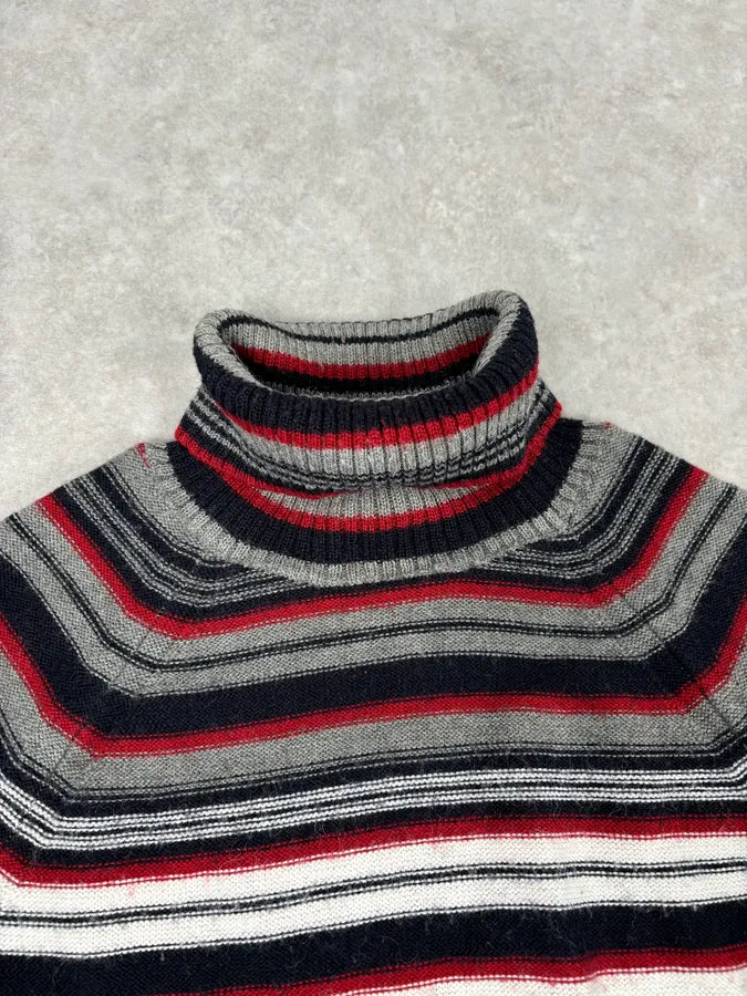 AW2006 Dolce & Gabbana Multi-Color  Striped Wool Turtleneck Sweater fqPNIsp 4