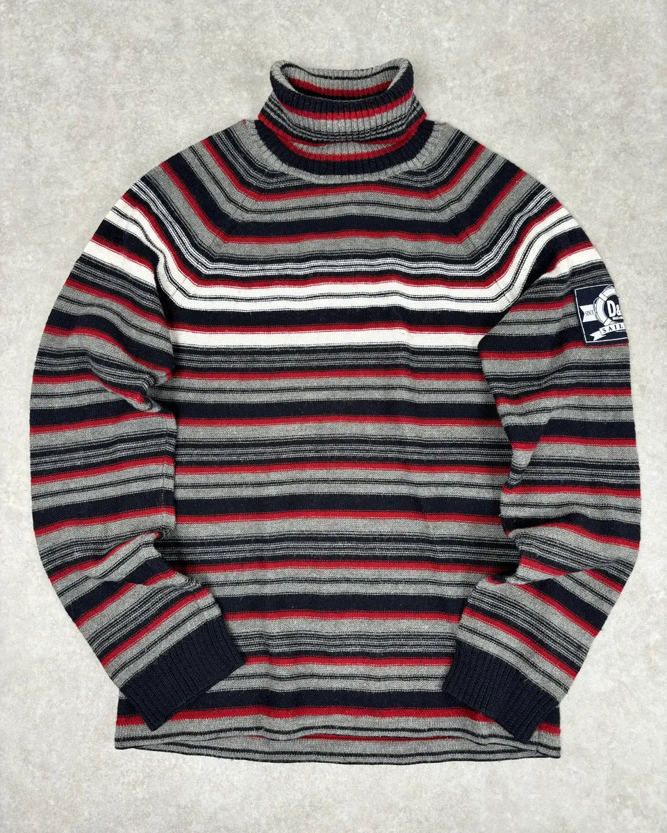 AW2006 Dolce & Gabbana Multi-Color  Striped Wool Turtleneck Sweater fqPNIsp 0