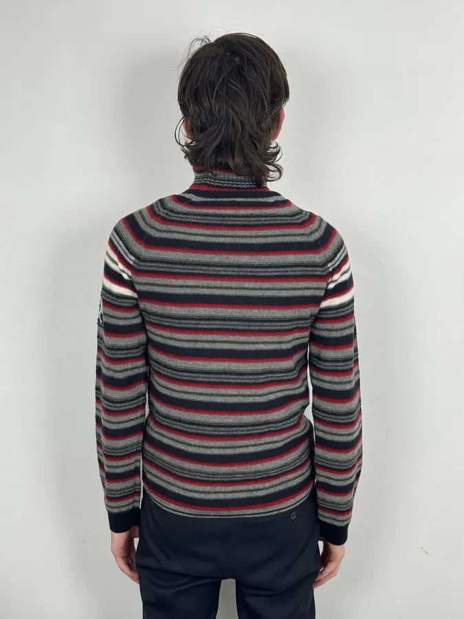 AW2006 Dolce & Gabbana Multi-Color  Striped Wool Turtleneck Sweater fqPNIsp 3