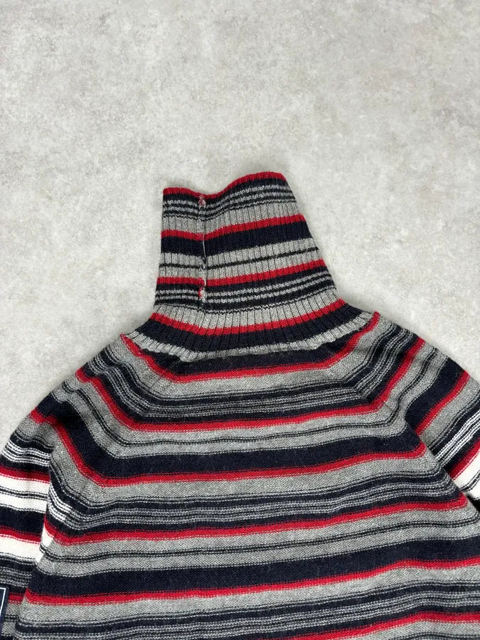 AW2006 Dolce & Gabbana Multi-Color  Striped Wool Turtleneck Sweater fqPNIsp 6
