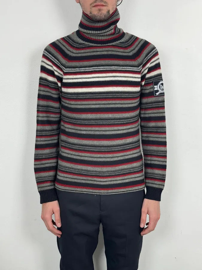 AW2006 Dolce & Gabbana Multi-Color  Striped Wool Turtleneck Sweater fqPNIsp 1