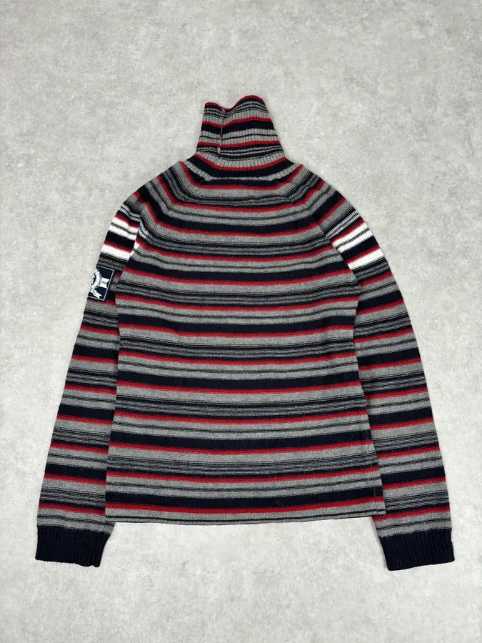 AW2006 Dolce & Gabbana Multi-Color  Striped Wool Turtleneck Sweater fqPNIsp 5