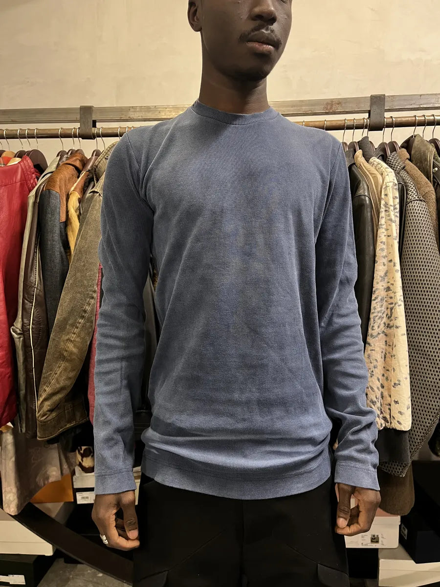 1990s Dolce & Gabbana Navy Faded Blue Knit Sweater PkqDwRY 2